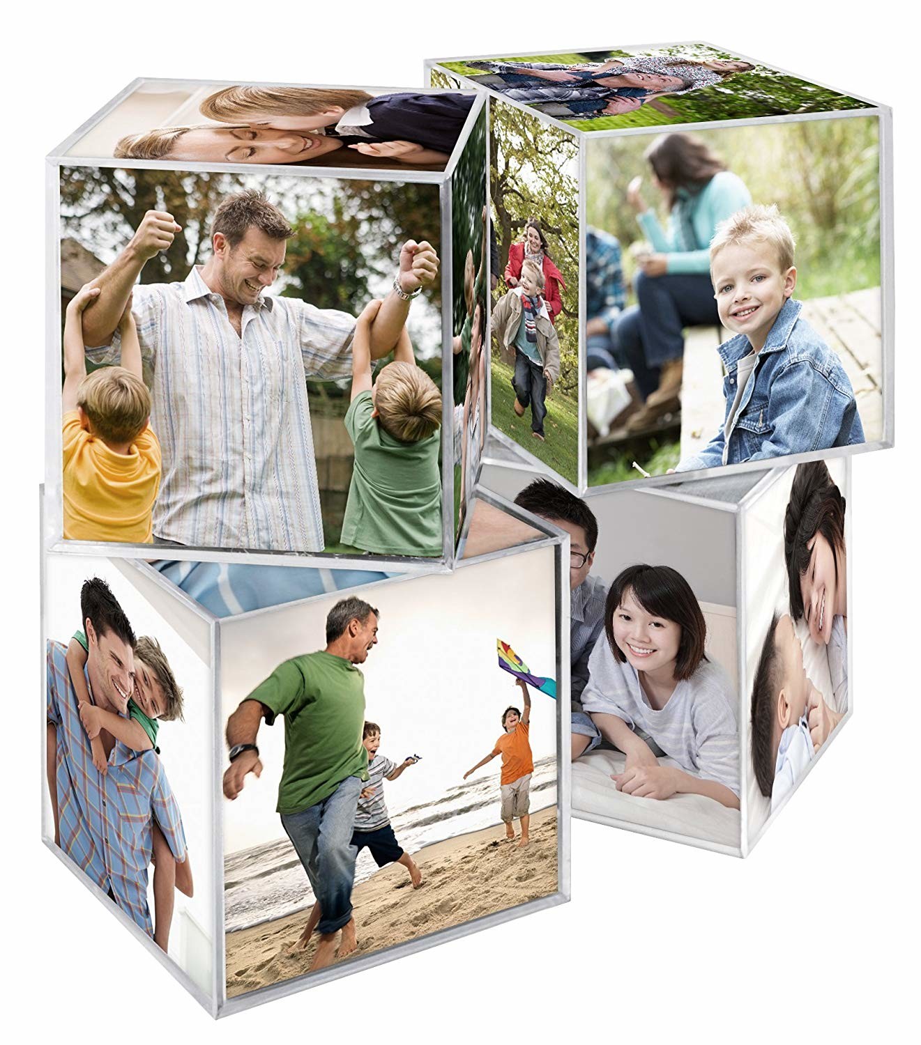 China Clear Plastic 6 Sided Acrylic Photo Cube 3.25x3.25Inch For Gift wholesale