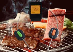 China Black Color Bluetooth Barbecue Thermometer Wireless Control With 2 Probes wholesale