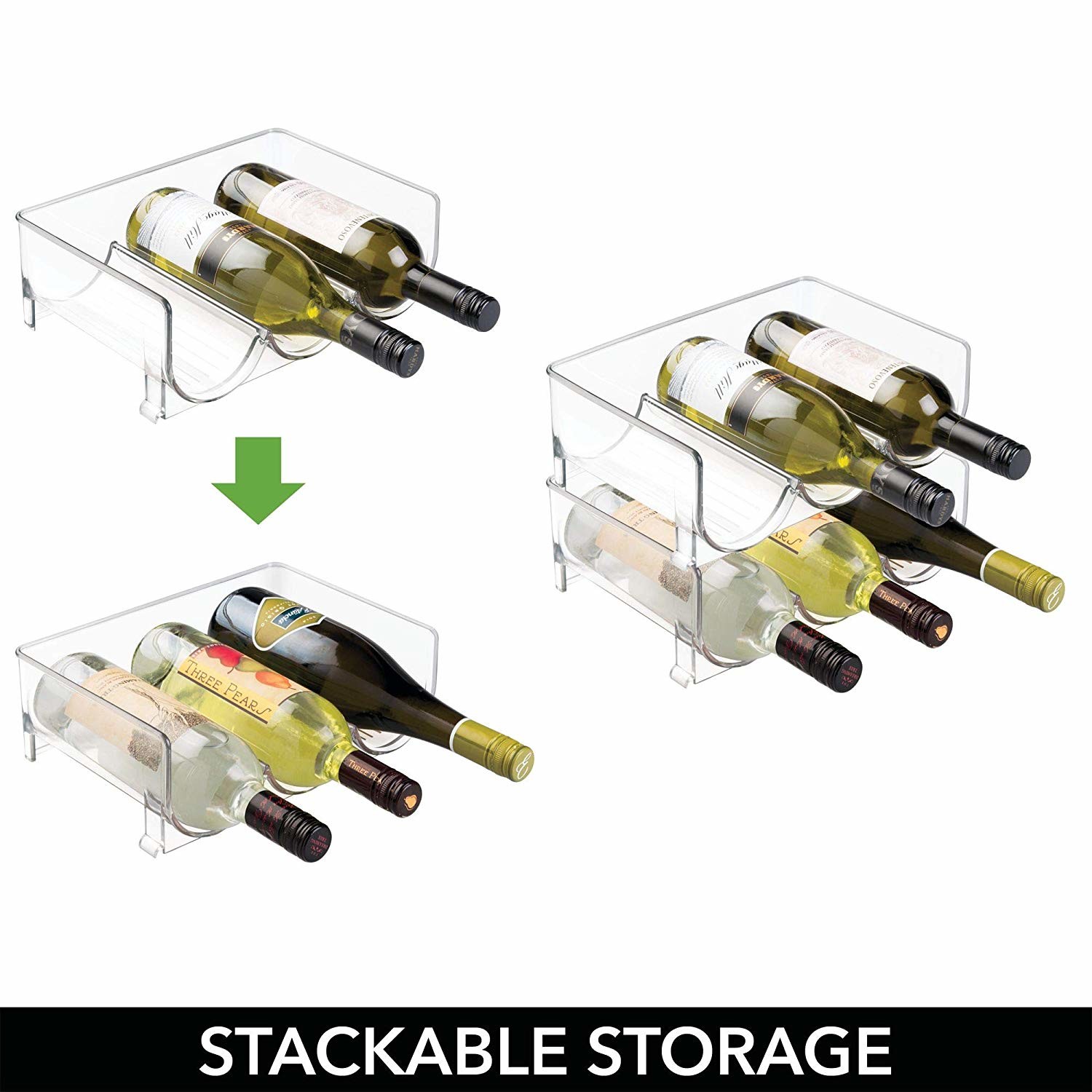 China Contemporary Stackable Acrylic Wine Bottle Holder For Kitchen Countertops wholesale