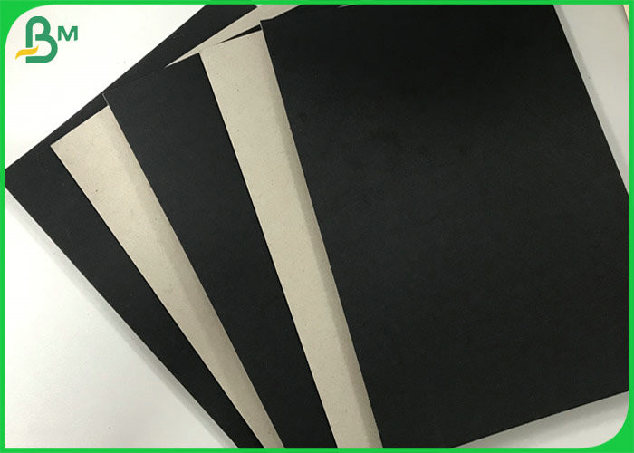 China Foldable 1.2mm 1.5mm Single Black Covered Cardboard Paper Grey Back For Gift Box wholesale