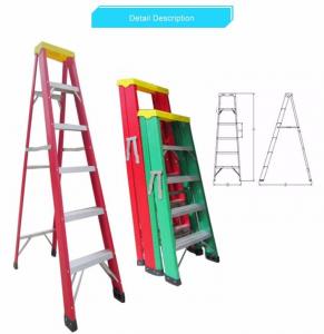 China Safety Insulated Fiberglass Adjustable Ladder / Fiberglass Telescopic Ladder wholesale