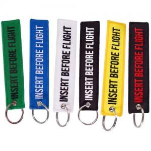 China Remove Before Flight Embroidery Keychains Bag Tag Travel Accessories wholesale