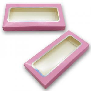 China Varnish White Card Mink Eyelash Box Packaging With Window on sale