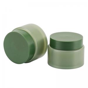 China Matcha Green Cosmetic Glass Jars 15g Glass Containers For Skin Care Products wholesale