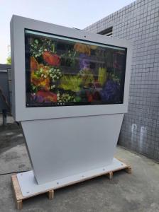 China Outdoor floor stand digital menu tv enclosure monitor 65inch 55inch 43inch landscape screen kiosk wholesale