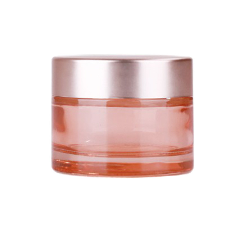 China MSDS EMC Eye Cream Cosmetic Glass Jars Pomegranate Red Empty Face Cream Containers wholesale