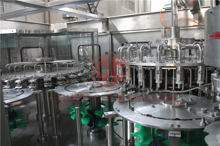 China Hot Temperature Juice Filling Capping Labeling Machines With Return System wholesale