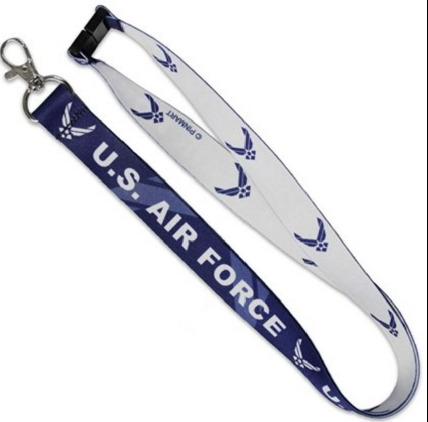 China US Air Force Logo Printed Lanyard Neck Strap ID Holder Breakaway Clasp Reversible wholesale