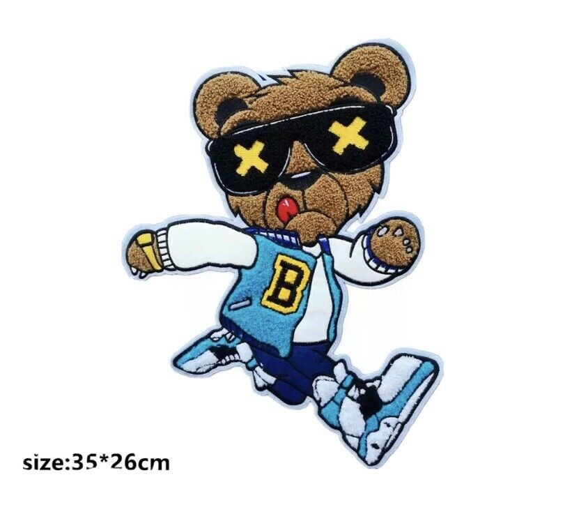China Chenille Bear Sew On Embroidery Patch Size: 35*26 cm wholesale