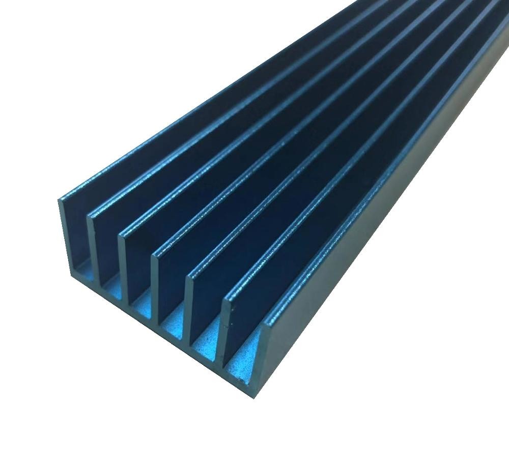 China LED Extruded Aluminum Heat Sink Profile Blue Anodized Square Shape wholesale