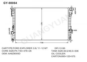 China DPI 13185 Ford Explorer Radiator replacement , Welding Aluminum Radiator wholesale