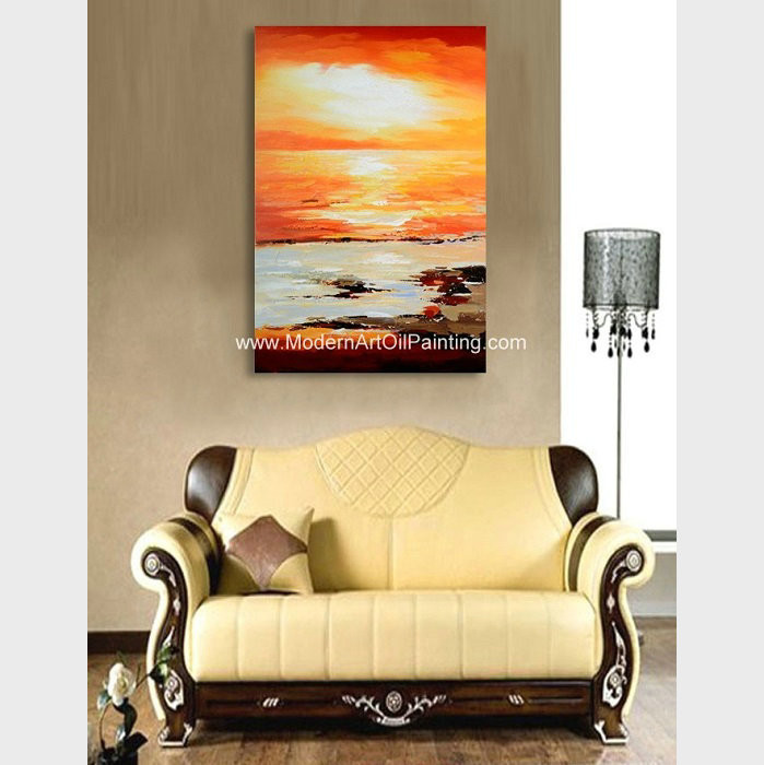 China Hand Painted Abstract Acrylic Painting Landscape Wall Art For Home Decor wholesale