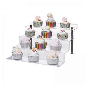 China 3 Tiers Custom Exquisite Clear Acrylic Dessert Display Cupcake Drinks Stand wholesale