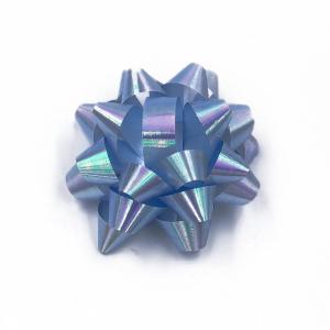 China Christmas Decoration 4cm Star Ribbon Bow Iridescent Blue Gift Bows wholesale