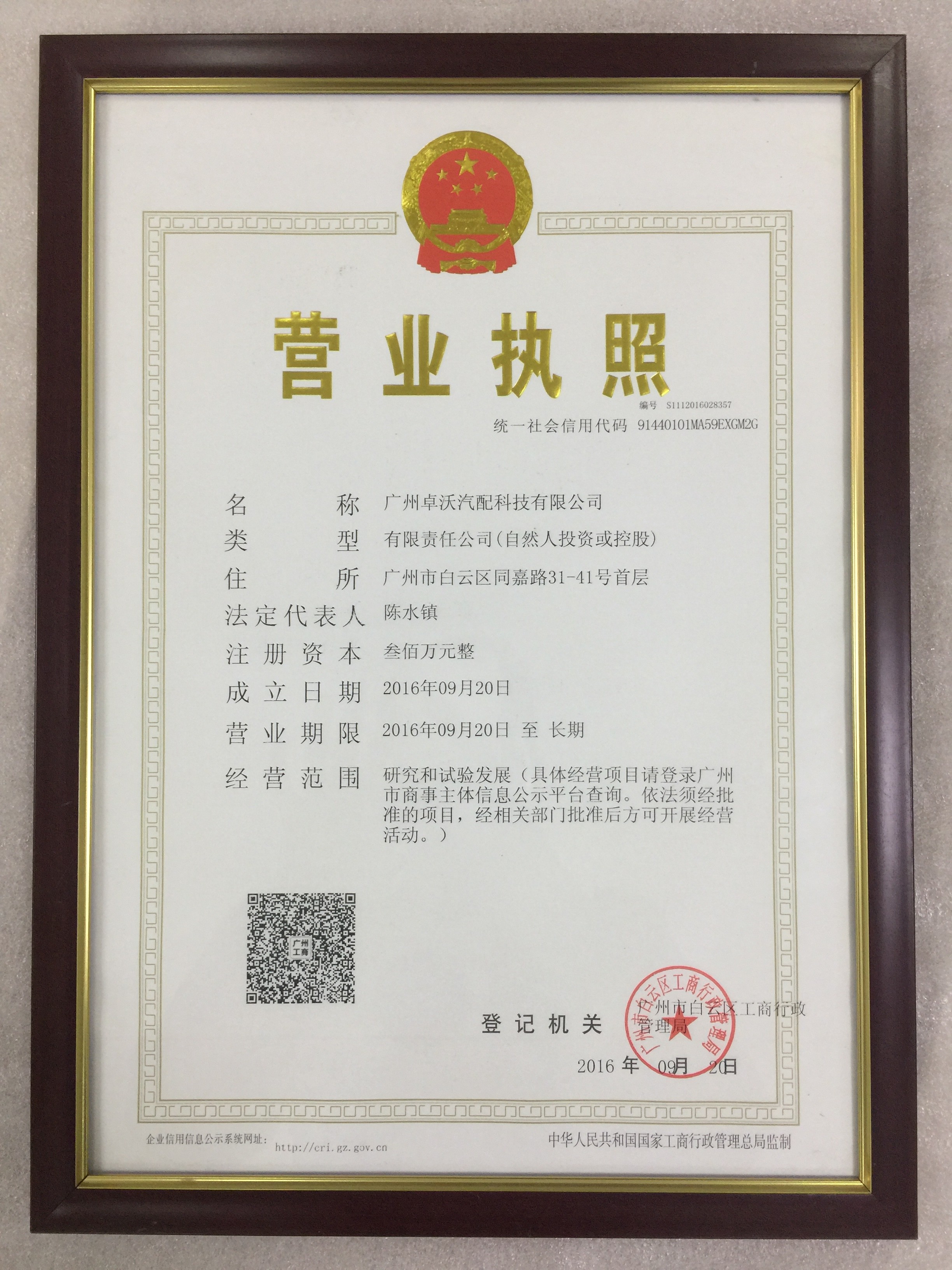 Guangzhou Jovoll Auto Parts Technology Co., Ltd. Certifications