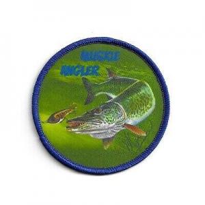 China Walleye Fishing Dye Sublimation Patch Custom Size Plastic Backing wholesale