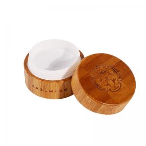 China Cosmetic Packaging Wooden Cream Jar Empty Bamboo Plastic Jar wholesale