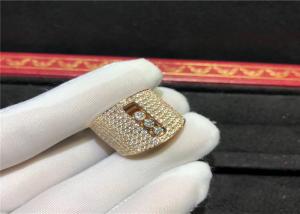 China Custom Made 18K Gold  Move Ring With Three Delicate Flowing Diamonds wholesale