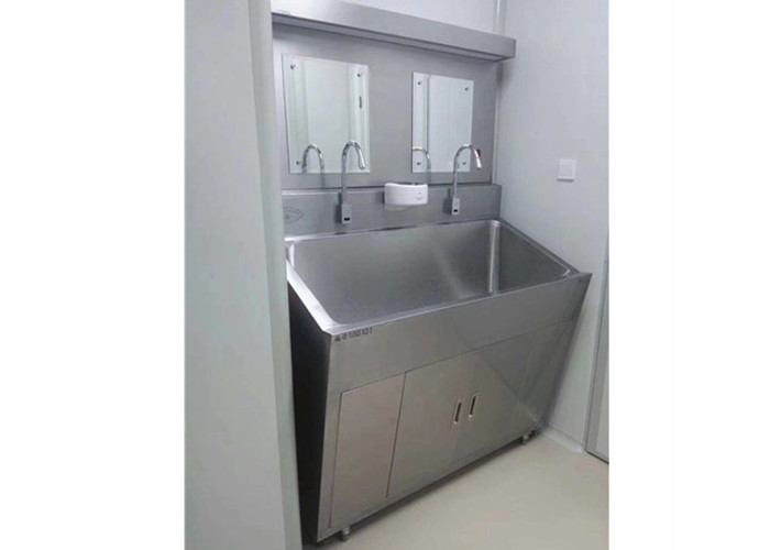 China Double Person High Back SS304 Wash Basin Sink For Hospital Clean Room wholesale