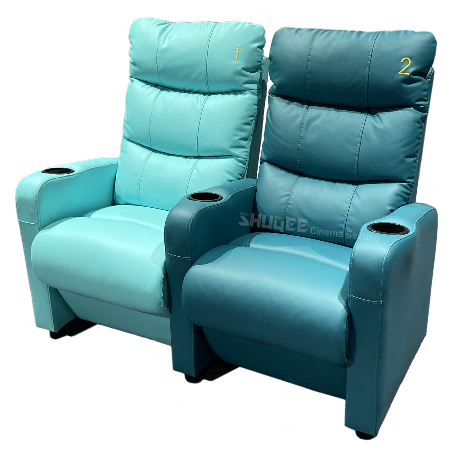 China 3D Colorful Movie Theater Seating VIP Leather Cinema Sofa With Cup Holder wholesale