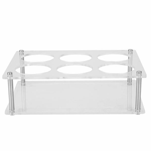 6 Compartment Acrylic Bottle Rack Stand Transparent Chemical Resistance