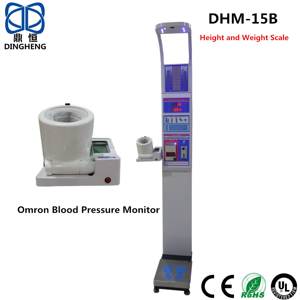 China Digital Bmi Height Weight Machine , Blood Pressure Calculator Machine Coin Operated Weighing Scale wholesale