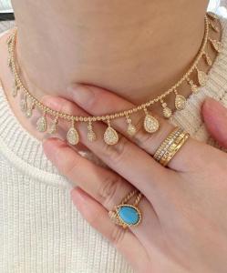 China Women'S Custom 18K Gold Jewelry DEF Color Luxury Diamond Necklace wholesale