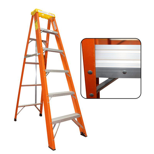 China En131 Fiberglass A Frame Ladder , Aluminium Fiberglass Folding Ladder wholesale