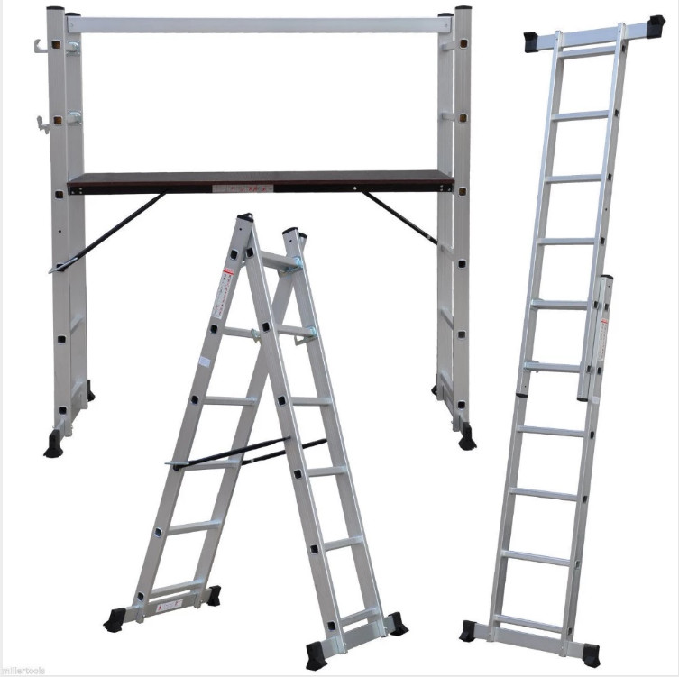 China 2X6 Step Scaffolding Step Ladder , Aluminium Folding Ladder Multi Use wholesale