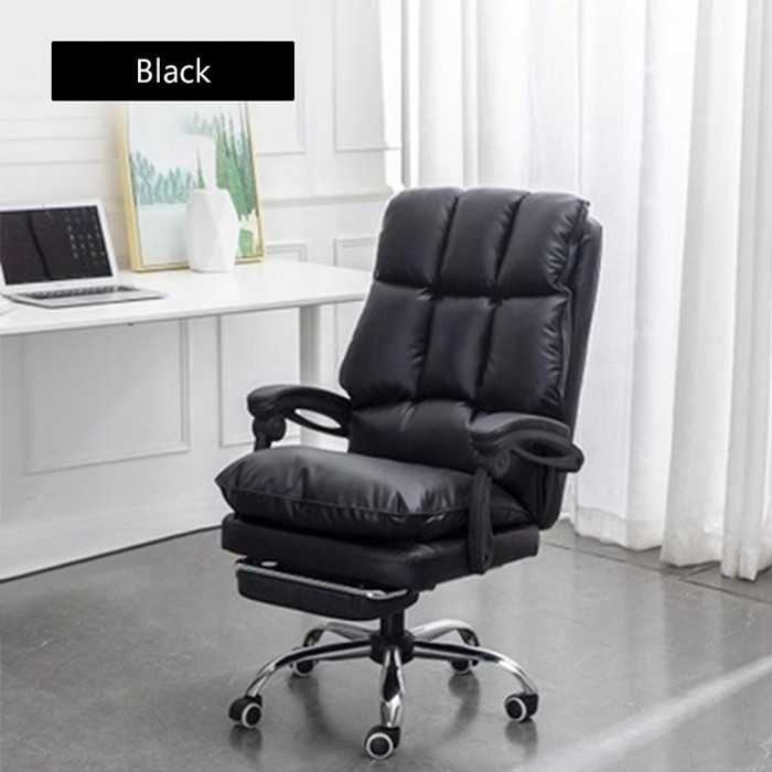 China Black Leather PU Wheels Ergonomic Executive Chair Swivel 65*50*115cm wholesale