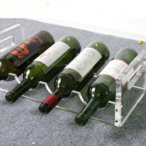 China Transparent PMMA Acrylic Wine Rack Stackable 18.9x8x4cm Size wholesale