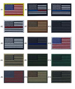 China Twill Fabric USA American Flag Patch Merrow Border 2x3 Hook And Loop Patch wholesale