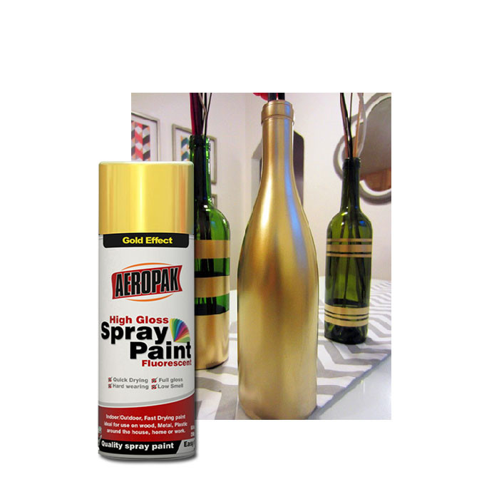 China Aeropak High Gloss Gold Glitter Spray Paint Aerosol Gold Effect Paint wholesale