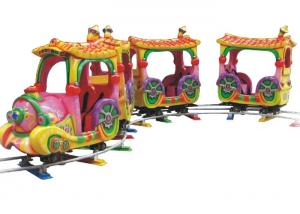 China Electric Outdoor Amusement Train Rides , Cartoon 14 Seats Mini Track Train wholesale