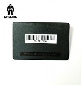China Deboss Text  Blank Metal Business Cards , Black Metallic Business Cards With Bar Code wholesale