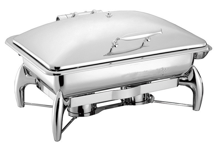 China Stainless Steel Chafing Dish Hydraulic Lid 9.0Ltr Food Pan Buffet Cookwares Electric or Sterno Heat Source wholesale