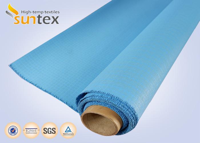 China 0.8 Mm Or OEM Blue Fire / Heat Resistant Fiberglass Cloth To Europe 1000 G/Sqm wholesale