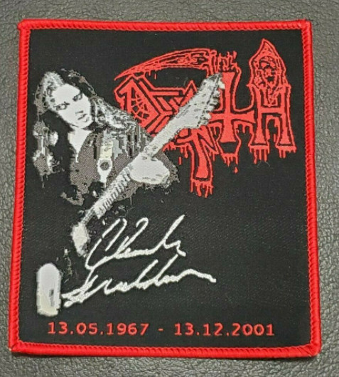 China T Shirt Jeans Clothing Iron On Woven Patch Death Chuck Schuldiner Music Patch wholesale
