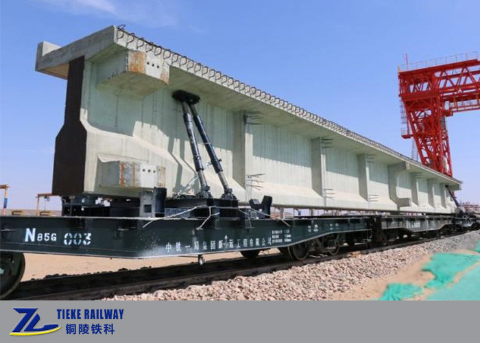 China Flat Rail Freight Car Carrying 85t Load Concrete Bridge Beam 50km/H wholesale