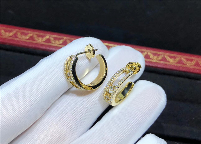China Personalized Charming  Diamond Earrings In 18K Yellow Gold wholesale