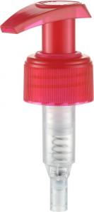 China Bamboo 24mm Lotion Dispenser Pump Plastic Multi Function Red Color wholesale