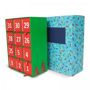 China Candy Rectangular Cardboard Christmas Advent Calendar Gift Box Beauty Packaging on sale