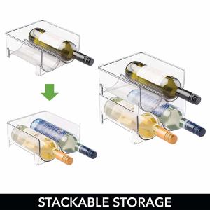 China Plastic Acrylic Wine Bottle Holder Impact Resistance For Kitchen Countertops Stackable wholesale