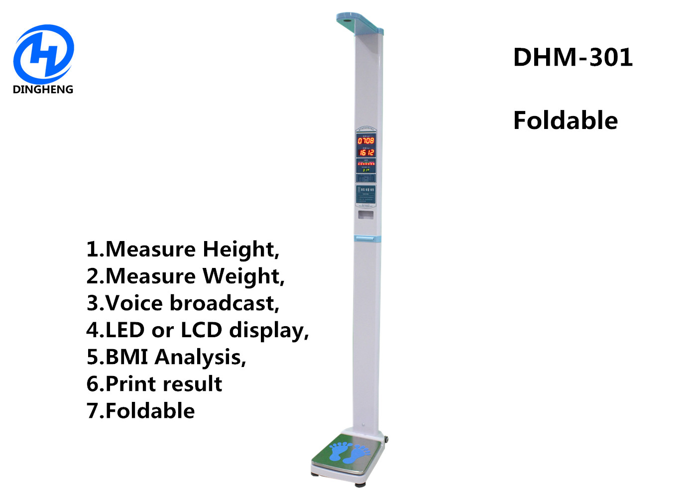 China DHM-301 Aluminium Alloy Medical height weight scale with printer and BMI wholesale