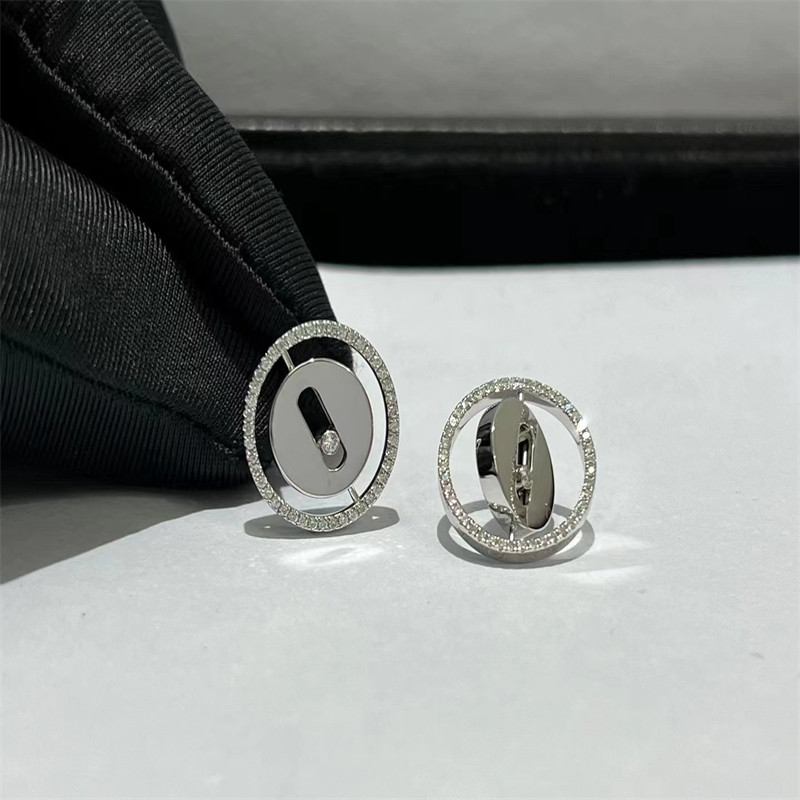 China Custom 18k White Gold Diamond Earrings Messika Diamond Earrings For Women wholesale