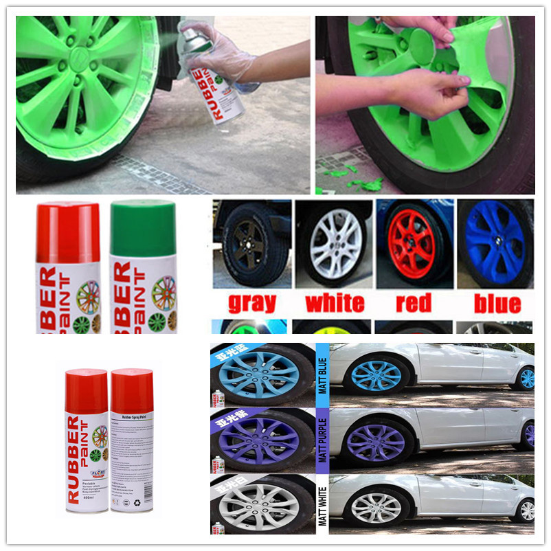 China Glossy Liquid Coating 400ml Rubber Spray Paint For Car Wheel wholesale