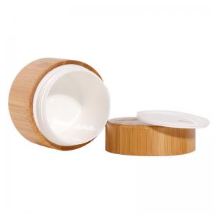 China Wooden Bamboo Jar Packaging 5g 15g 30g 50g 100g 200g Clear Frosted Glass Jar wholesale