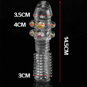 China 21cm Length Male Sex Toy Crystal Female G Spot Adult Penis Sleeve wholesale