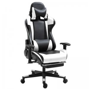 China Black White Leather 0.5 PVC High Back Racing Style Gaming Chair wholesale