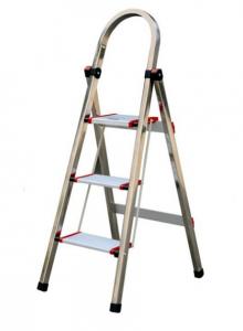 China Folding 4 Step Silver Aluminium Alloy Ladder 1.3-1.5mm Thickness wholesale